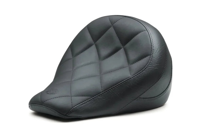 Mustang 18-21 Indian Scout Bobber Standard Touring Solo Seat Diamond Stitch - Black - Side View