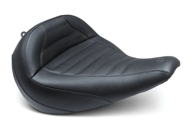 Mustang 18-23 Harley Fat Boy Standard Touring Solo Seat - Black - Side View