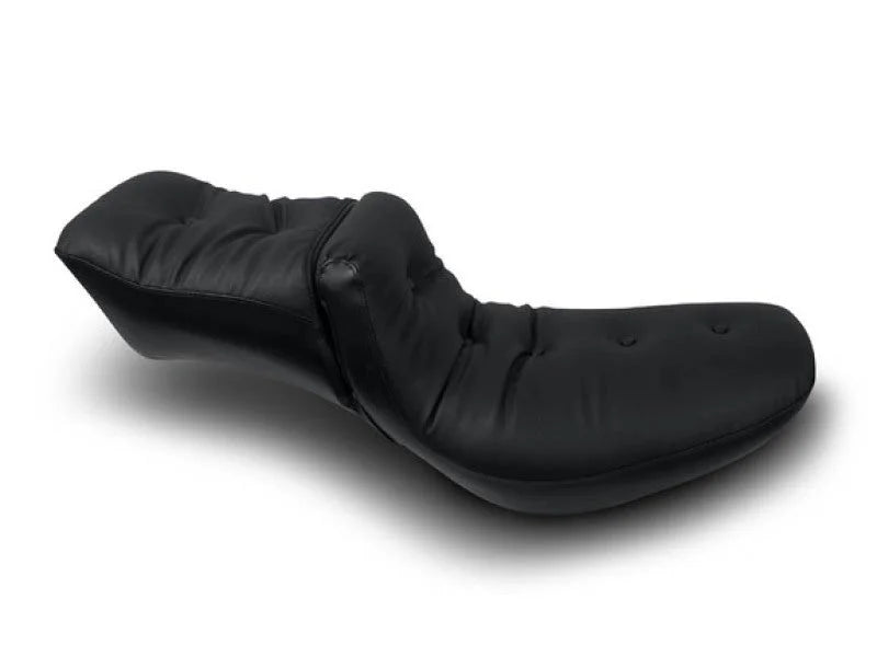 Mustang 58-84 Harley FX/FL Duke Extra Wide 1PC Seat Regal - Black - Side View