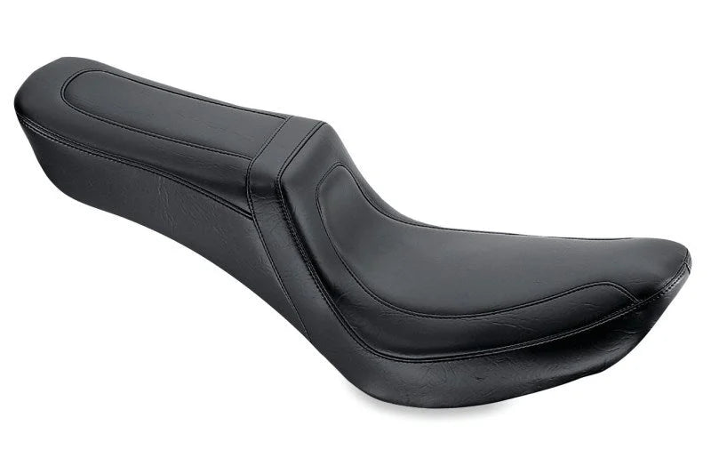 Mustang 58-84 Harley FX/FL Squareback 1PC Seat - Black - Side View
