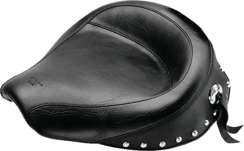 Mustang 58-84 Harley FX/FL Wide Touring Solo Seat w/Studs- Black - Main Product View