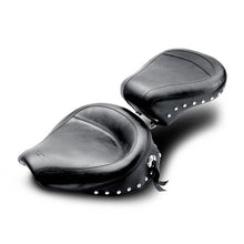 Load image into Gallery viewer, Mustang 58-84 Harley FX/FL Wide Touring Solo Seat w/Studs- Black - Side View