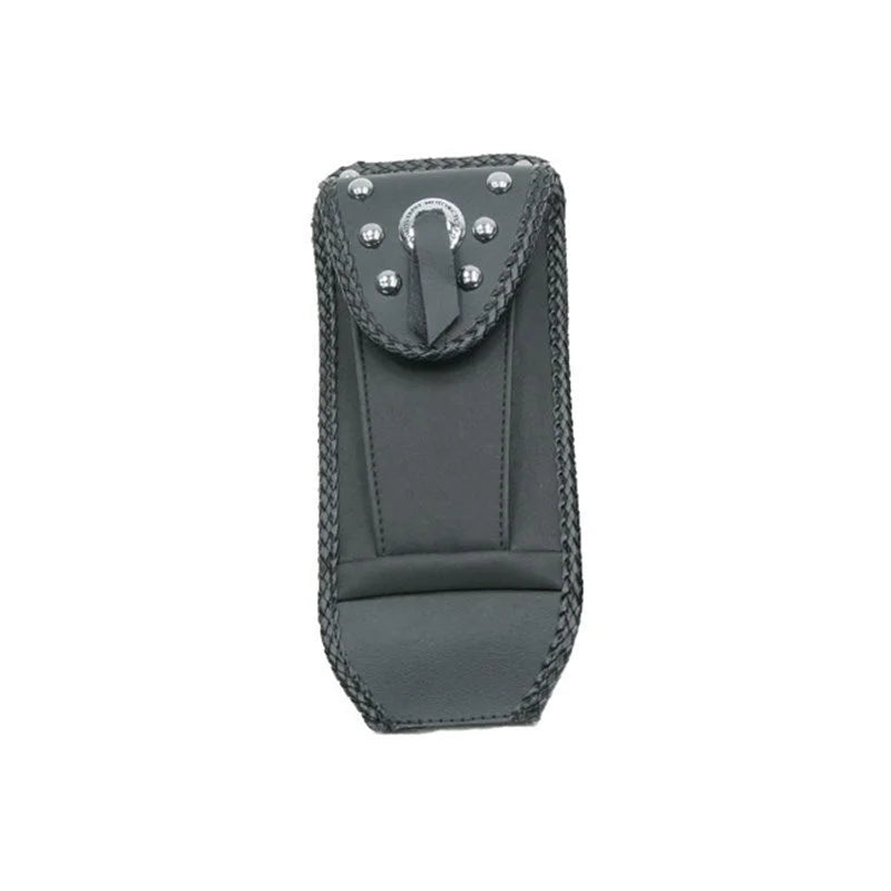 Mustang 65-86 Harley Early FL Touring Tank Bib w/Studs - Black - Side View