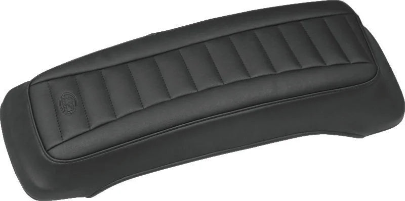 Mustang 80-07 Harley Early FL Touring Saddlebag Lid Covers Diamond Stitch - Black - Side View