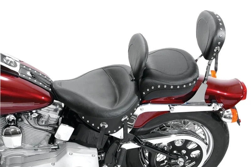 Mustang 80-07 Harley Early FLH Touring Accessories Tank Bib w/Studs- Black - Side View