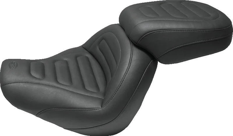 Mustang 80-88 Harley Electra Glide, Tour Glide Wide Touring 1PC Seat Regal - Black - Side View