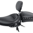 Load image into Gallery viewer, Mustang 82-03 Harley Sportster Wide Touring Solo Seat w/Driver Backrest Studs - Black - Side View