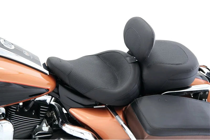 Mustang 83-21 Harley Electra Glide,Rd King Police Standard Touring Passenger Seat Textured - Black - Main Product View