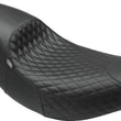 Load image into Gallery viewer, Mustang 84-06 Harley Standard Rear Tire Duke 1PC Regal Seat - Black - Side View