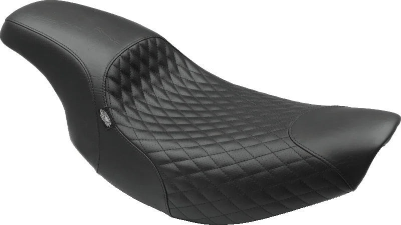 Mustang 84-06 Harley Standard Rear Tire Duke 1PC Regal Seat - Black - Side View