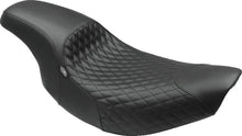 Load image into Gallery viewer, Mustang 84-06 Harley Standard Rear Tire Duke 1PC Regal Seat - Black - Side View