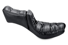 Load image into Gallery viewer, Mustang 84-06 Harley Standard Rear Tire Duke 1PC Seat Regal- Black - Side View