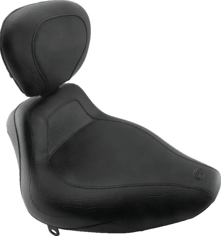 Mustang 84-06 Harley Standard Rear Tire Harley Sport Touring Solo Seat w/Driver Backrest - Black - Main Product View