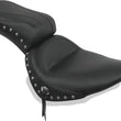 Load image into Gallery viewer, Mustang 84-06 Harley Standard Rear Tire Standard Touring 1PC Seat w/Studs - Black - Side View