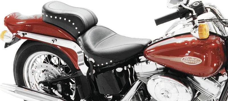 Mustang 84-06 Harley Standard Rear Tire Standard Touring 1PC Seat w/Studs - Black - Main Product View