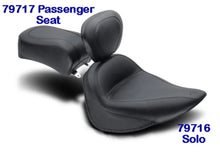 Load image into Gallery viewer, Mustang 84-06 Harley Standard Rear Tire Standard Touring Passenger Seat - Black - Main Product View