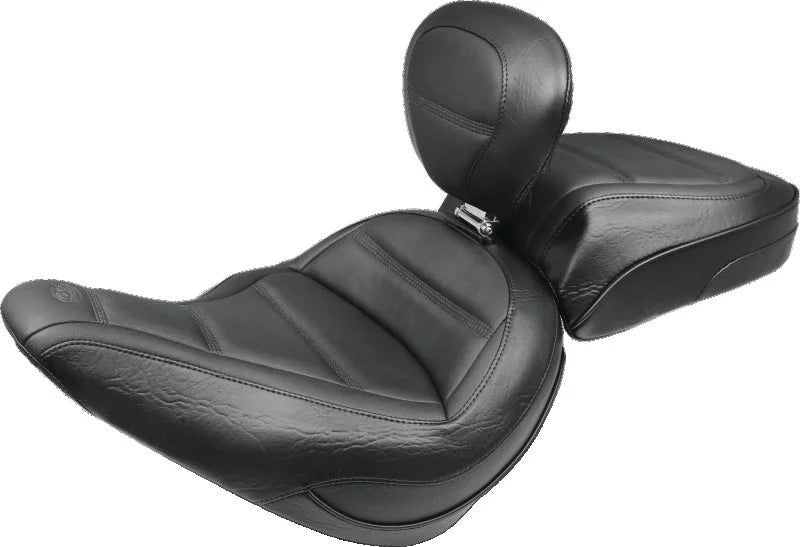 Mustang 84-06 Harley Standard Rear Tire Standard Touring Passenger Seat - Black - Side View