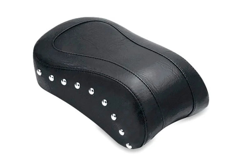 Mustang 84-06 Harley Standard Rear Tire Standard Touring Passenger Seat w/Studs - Black - Side View