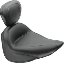 Load image into Gallery viewer, Mustang 84-06 Harley Standard Rear Tire Standard Touring Solo Seat w/Driver Backrest - Black - Main Product View