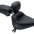 Load image into Gallery viewer, Mustang 84-06 Harley Standard Rear Tire Standard Touring Solo Seat w/Driver Backrest Studs - Black - Main Product View