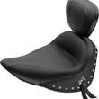 Load image into Gallery viewer, Mustang 84-06 Harley Standard Rear Tire Standard Touring Solo Seat w/Driver Backrest Studs - Black - Side View