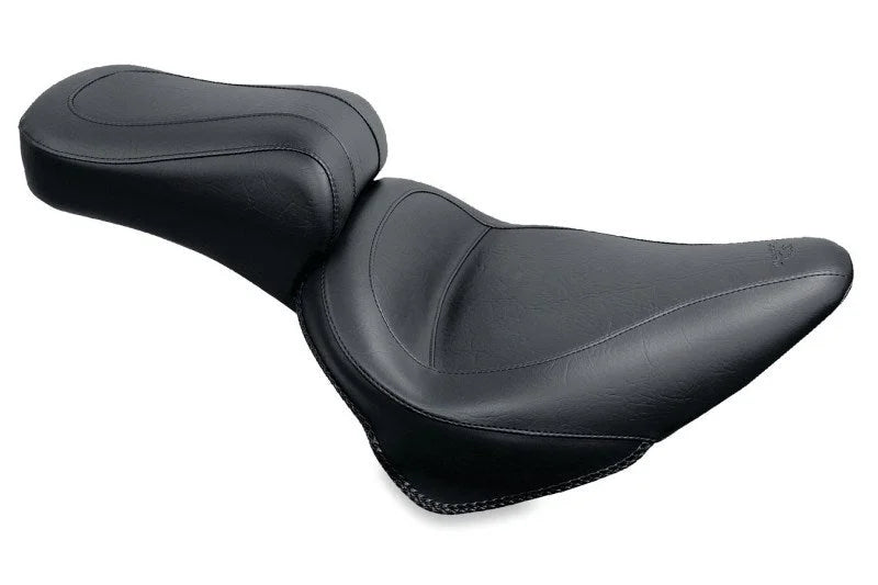 Mustang 84-06 Harley Standard Rear Tire Touring 1PC Seat - Black - Side View