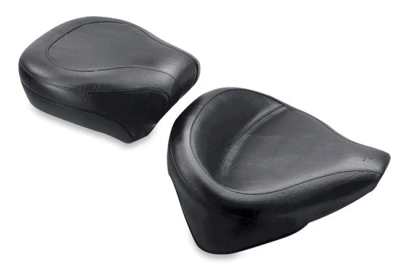 Mustang 84-06 Harley Standard Rear Tire Wide Touring Solo Seat - Black - Side View