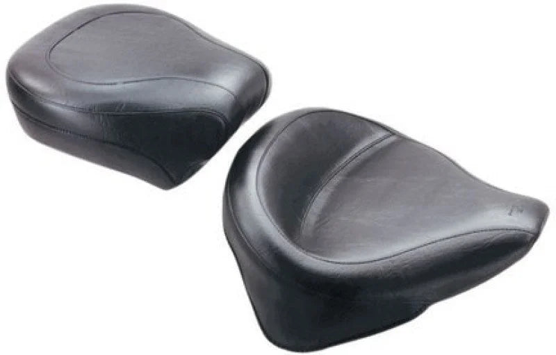 Mustang 84-06 Harley Standard Rear Tire Wide Touring Solo Seat - Black - Side View
