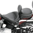 Load image into Gallery viewer, Mustang 84-06 Harley Standard Rear Tire Wide Touring Solo Seat w/Driver Backrest Studs - Black - Main Product View