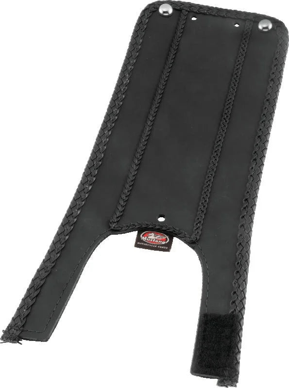 Mustang 84-06 Harley Standard Rear Tire Wide Touring Std Solo Seat w/Driver Backrest - Black - Side View