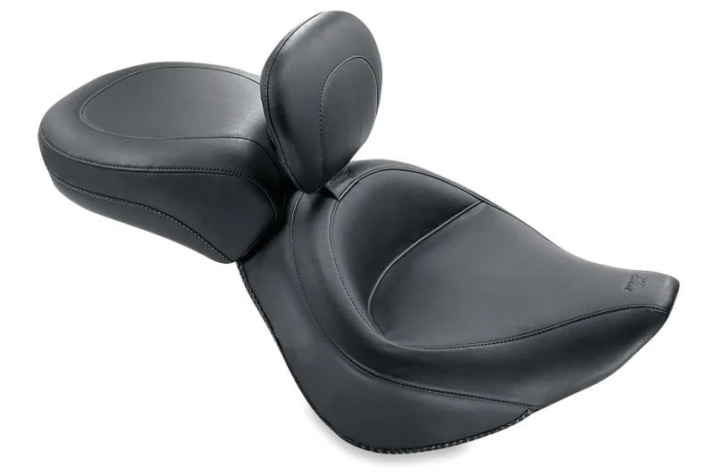 Mustang 84-06 Harley Standard Rear Tire Wide,84-99 Softail Touring Recessed Passenger Seat - Black - Side View