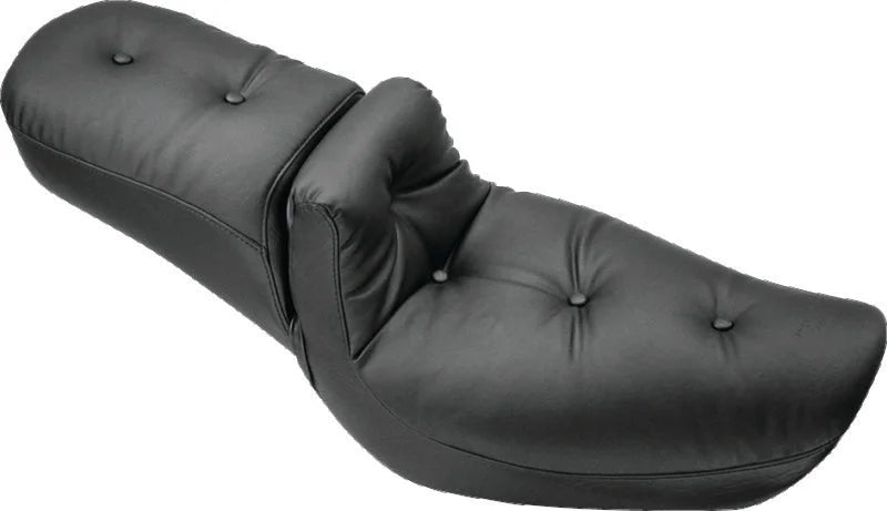 Mustang 91-05 Harley Dyna Duke 1PC Seat - Black - Side View