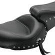Load image into Gallery viewer, Mustang 91-05 Harley Dyna Standard Touring 1PC Seat w/Studs - Black - Side View