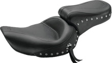 Load image into Gallery viewer, Mustang 91-05 Harley Dyna Standard Touring 1PC Seat w/Studs - Black - Side View
