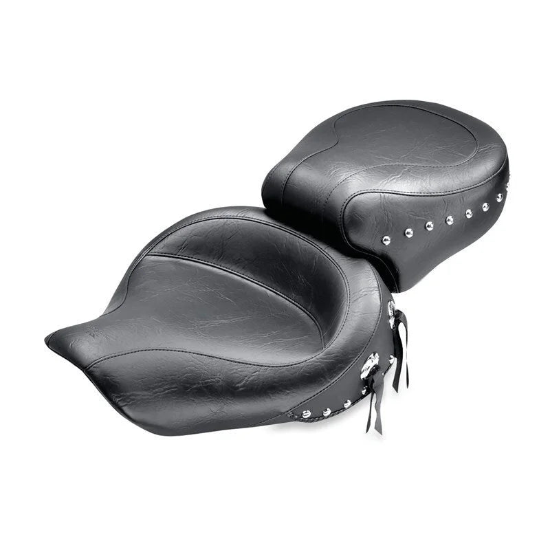 Mustang 91-05 Harley Dyna Wide Touring 1PC Seat - Black - Side View