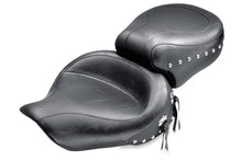 Load image into Gallery viewer, Mustang 91-05 Harley Dyna Wide Touring 1PC Seat w/Studs - Black - Side View