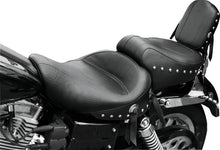 Load image into Gallery viewer, Mustang 91-05 Harley Dyna Wide Touring 1PC Seat w/Studs - Black - Detail View