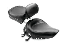 Load image into Gallery viewer, Mustang 91-05 Harley Dyna Wide Touring Recessed Passenger Seat w/Studs - Black - Side View