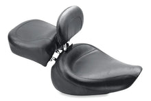 Load image into Gallery viewer, Mustang 91-05 Harley Dyna Wide Touring Solo Seat w/Driver Backrest - Black - Side View