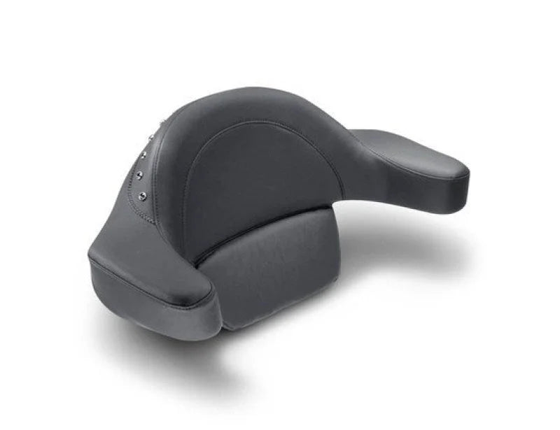 Mustang 93-13 Harley FL Touring Extended Arm Wrap Passenger w/Blk Pearl Studs - Black - Side View