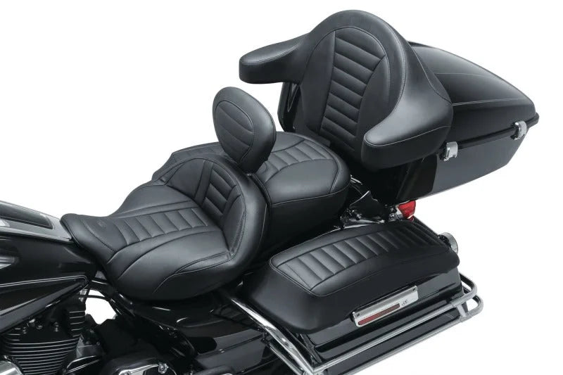 Mustang 93-13 Harley FL Touring Saddlebag Lid Covers Deluxe - Black - Main Product View