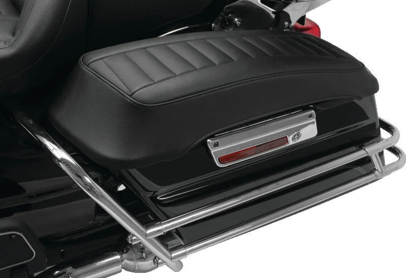Mustang 93-13 Harley FL Touring Saddlebag Lid Covers Deluxe - Black - Detail View
