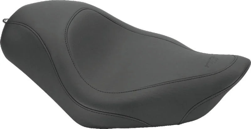 Mustang 95-05 Kawasaki Vulcan 800,96-05 800 Classic Touring 2PC Seat w/Driver Backrest - Black - Side View