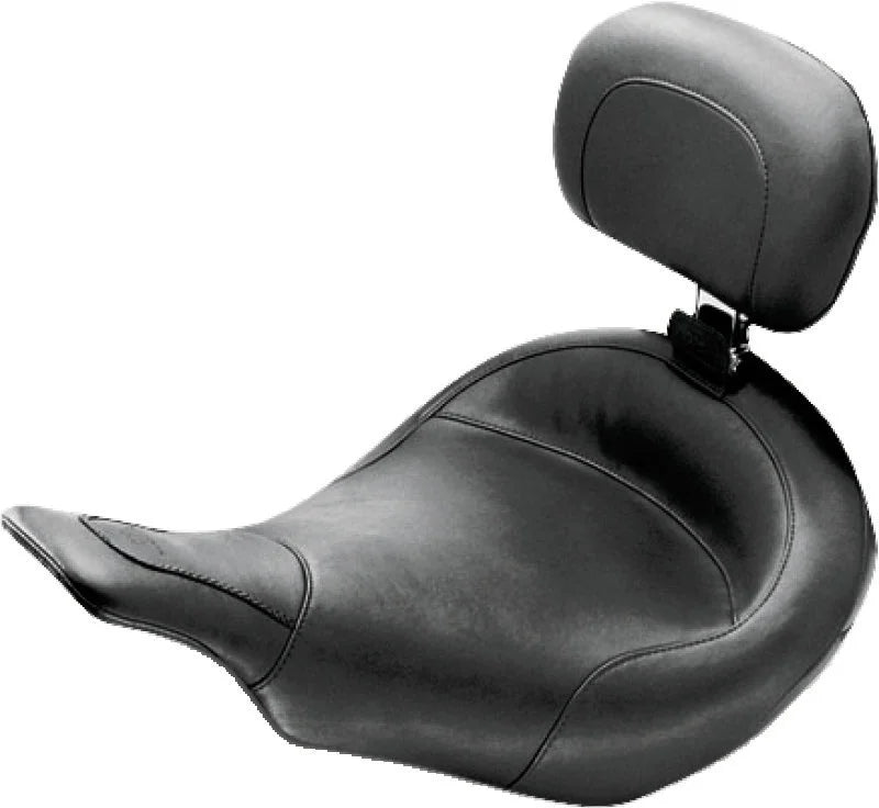 Mustang 97-07 Harley Electra Glide, Rd Glide Standard Touring Solo Seat w/ Driver Backrest - Black - Main Product View