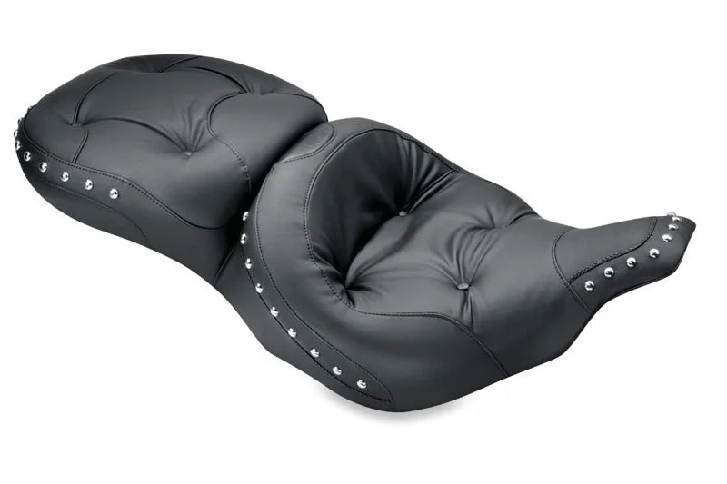 Mustang 97-07 Harley Electra Glide, Rd Glide Wide Touring Regal 1PC Seat w/Studs - Black - Main Product View