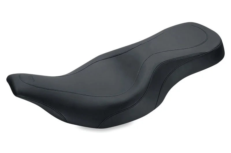 Mustang 97-07 Harley Electra Glide, Rd Glide Wide Tripper 1PC Seat - Black - Side View