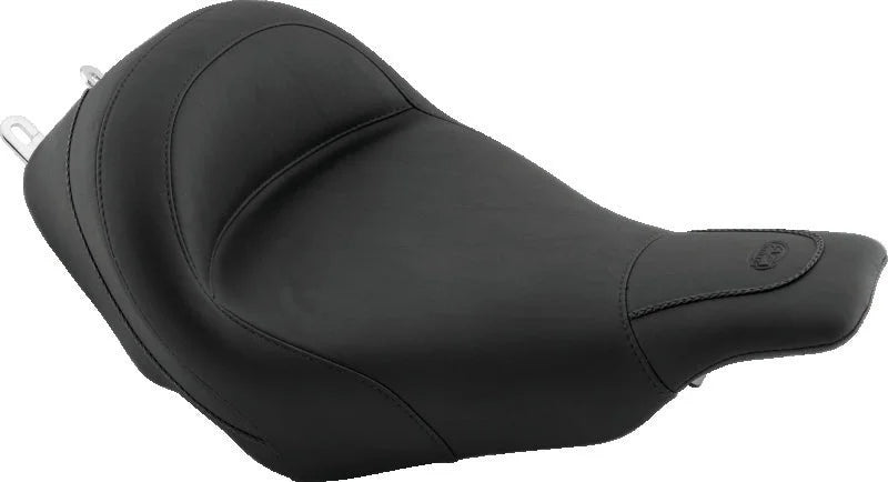 Mustang 97-07 Harley Electra Glide, Road Glide Harley Standard Touring Solo Seat - Black - Side View