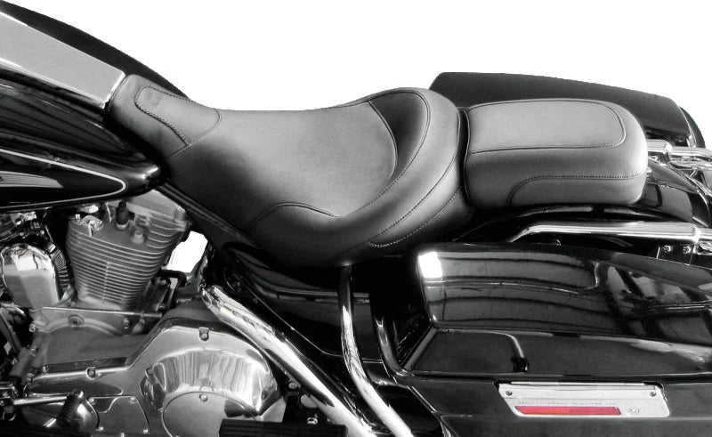 Mustang 97-07 Harley Electra Glide, Road Glide Harley Standard Touring Solo Seat - Black - Detail View