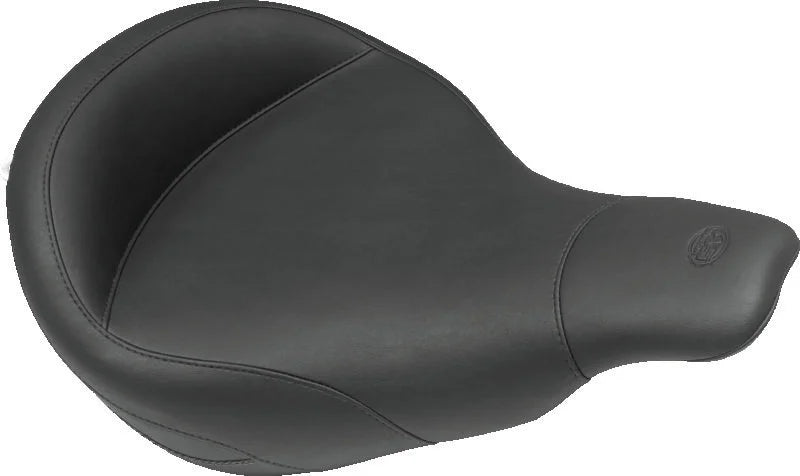 Mustang 97-07 Harley Electra Glide Std, Road Glide Super Touring Solo Seat - Black - Side View