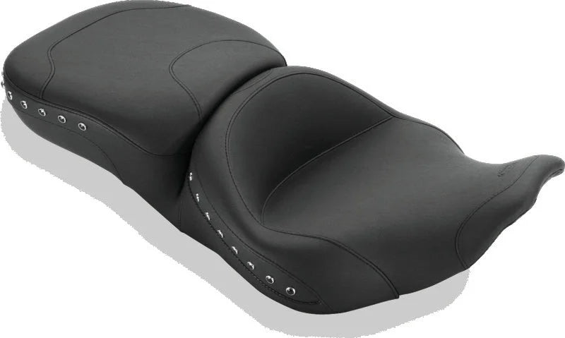 Mustang 97-07 Harley Rd King, 06-07 Str Glide, 00-05 Eagle Touring 1PC Seat w/Studs - Black - Main Product View